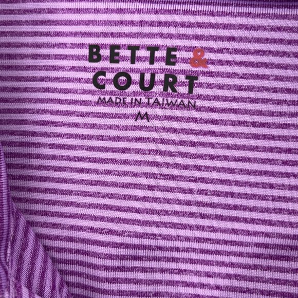 Bette & Court Full Zip Athletic Jacket Size Medium Purple Striped‎ EUC Golf - Picture 4 of 7